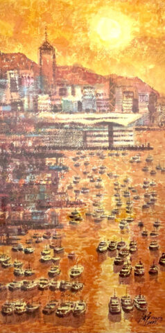 絢爛維港艷陽中， Glittering Victoria Harbour Under Sunlight